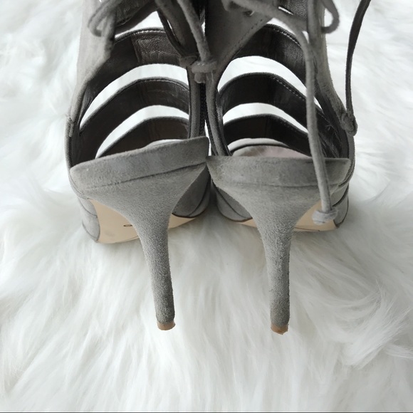 Sam Edelman Gray open toe tie up w/ zipper heels - Picture 7 of 8